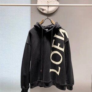 Loewe Black Hoodie with Bold White Logo